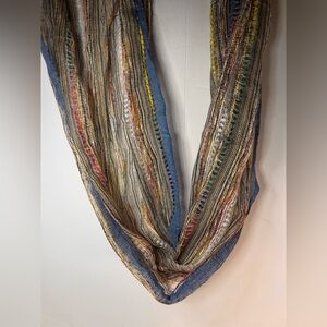 Women’s Scarf, Colorful, Sheer. Blue. No Brand Attached.
